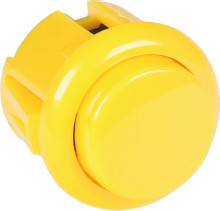 Pushbutton switch, yellow, unlit , 12 V, mounting Ø 23.5 mm, BUTTON-YELLOW-MICRO