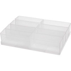 Compartment insert kit, transparent, (L x W x D) 220 x 160 x 47 mm, EINSATZ 55 4XA9-4, package with 4 pieces