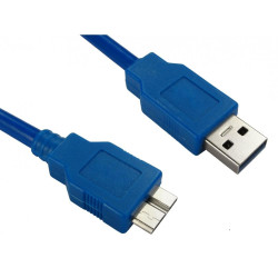 Kabel USB Złącze A USB A Złącze B USB B dł. 0.7m Przewód przedłużający USB USB 3.0 kolor: Niebieski