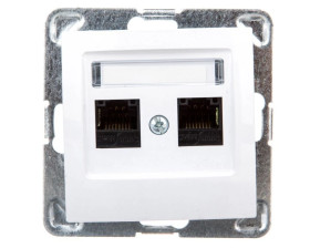 IMPRESJA Gniazdo komputerowe podwójne RJ45 kat.5e MMC białe GPK-2Y/K/m/00