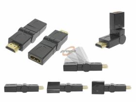 PRZEJŚCIE WTYK HDMI NA GNIAZDO HDMI OBROTOWE 360'