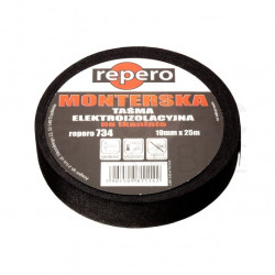 Taśma izolacyjna monterska na tkaninie 19mm x 25m Repero 734 czarna