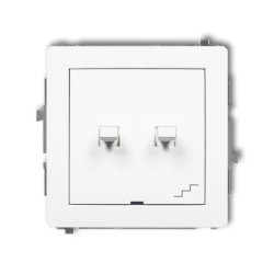 DECO Mechanizm łącznika podwójnego schodowego w stylu amerykańskim, biały mat 25DWPUS-33