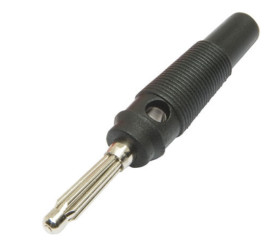 Wtyk bananowy AL2311A z gniazdem czarny