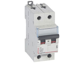 Wyłącznik nadprądowy D 20A 2P 6kA S 302 DX3 408032 LEGRAND