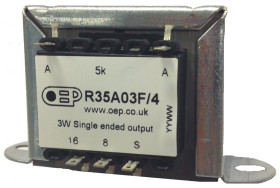 Transformator audio, panelowy, 5kΩ : 8 Ω, 16 Ω, 3W, OEP
