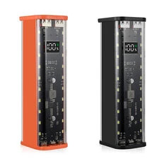 8x18650 DIY Power Bank Obudowa PD22.5W Ekran LED Przezroczysta Skorupa na Baterie do Huawei Xiaomi Wysoka Pojemność Kompatybilne