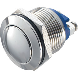 Zip Switch 19mm Vandal Resistant 36V DC 2A Domed Nickel Plated Screw Terminal