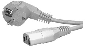 Przewód zasilania, złącze A: Wtyk niemiecki typu F złącze B: IEC C13 2.5m