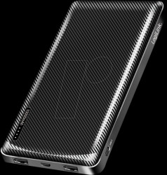 PA0316 Power bank, Li-Po, 10,000 mAh, 2x USB-A, USB-C, black