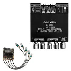 ZK-ST21 bluetoothowa płyta wzmacniacza cyfrowego 2.1 kanału 100W+100W+200W subwoofer chip TPA3221 DC12-30V 10A