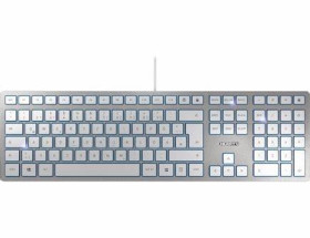 Klawiatura przewodowa, kolor: Silver, White, USB, QWERTY, Cherry