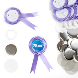 Kotylion z przypinką 75mm fioletowy – zestaw 50 szt.