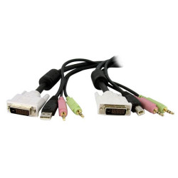 StarTech.com DVID4N1USB6 6 ft 4-in-1 USB, DVI-D, Audio, &amp; Microphone KVM Cable