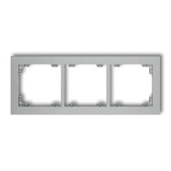 DECO Ramka potrójna srebrny metalik 7DR-3