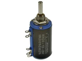 Potencjometr; helipot; osiowy; wieloobrotowy; WXD3-13-2W 10k; 10kohm; liniowa; 5%; 2W; oś fi 4.00mm; 20mm; metal; gładka; 10; dr