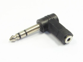 Przejście JACK wtyk 6.3mm - gniazdo 3.5mm stereo kątowe