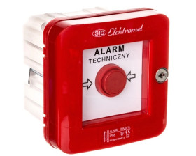 Wyłącznik alarmowy samoczynny podtynkowy z zamkiem i młoteczkiem WAZp-1s IP-55 921501