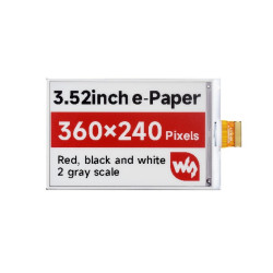 Wyświetlacz e-Paper (B) 3.52″ E-Ink 360×240 - Waveshare 28259