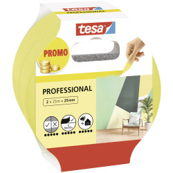 tesa 56212-00000-02 Professional Masking Tape 50m x 25mm 2pcs Washi paper