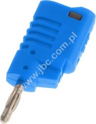 1080-BL Wtyk 4mm, z dodat. gniazdem 4mm do połączeń wieżowych, przyłącze przykręcane, niebieski, ELECTRO-PJP, 1080BL
