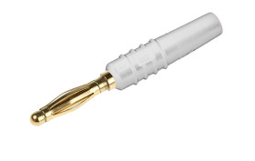 Adapter z wtykiem bananowym Męski Połączenie lutowane typ Wtyk bananowy Biały 10A Staubli rozmiar 2mm