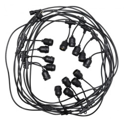 Girlanda ogrodowa do żarówek Danda 15xE27 15m IP54 wodoodporna czarna EDO777466