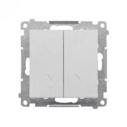 Simon 55 Łącznik schodowy podwójny (moduł) 10 AX, 250 V~, szybkozłącza Aluminium mat TW6/2.01/143