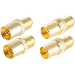 Shiverpeaks BS15-301414 Coax F Adapter Set Gold-Plated Connections