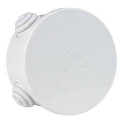 Puszka odgałęźna z dławikami IP44 wym/wew Ø 80x40 M-L 002