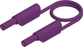 Measuring lead with (4 mm plug, spring-loaded, straight) to (4 mm plug, spring-loaded, straight), 0.25 m, purple, PVC, 2.5 mm²,