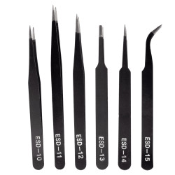 Zestaw Pęset Antystatycznych ESD 6 sztuk