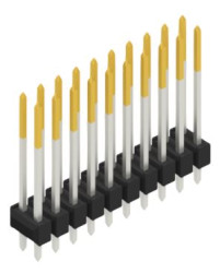 Pin header, 20 pole, pitch 2.54 mm, straight, black, 10055590