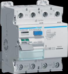CDB640E RCD, 4-pin, 10 kA 40 A 30 mA, type B