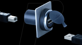 1.30.279.001/0707 FS+ 22 - USB feed-through - round, slate-grey