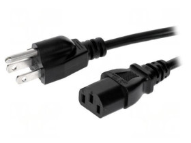 Kabel: 3x18AWG, IEC C13 żeński,NEMA 5-15 (B) wtyk, 3m, 10A LT-202+501 SVT 18/3 105C BLK 3M