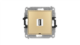 Icon Mechanizm Gniazda Pojedynczego Usb A-A 2.0, Bez Pola Opisowego Złoty...