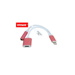 Adapter Audio do IPHONE 2w1 Gniazdo Jack 3.5 + ładowanie, VITALCO