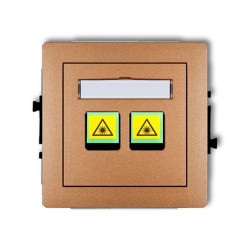 DECO Mechanizm gniazda światłowodowego/optycznego podwójnego złoty metalik 8DGOP-2