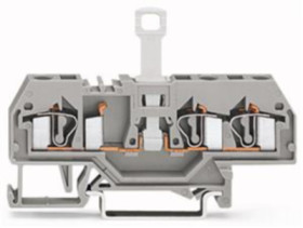 3-wire disconnect terminal block, spring-clamp connection, 0.08-4.0 mm², 1 pole, 10 A, 6 kV, gray, 281-683