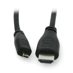 Przewód microHDMI - HDMI 2.0 - oryginalny dla Raspberry Pi 4/5 - 1m - czarny