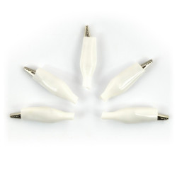 Złącze krokodylkowe 27mm białe - 5szt.