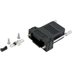 D-Sub connector housing, size: 1 (E), straight 180°, cable Ø 11 mm, PBT, black, 165X03309A