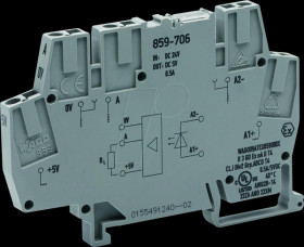 859-706 Optocoupler module, E: 24 V DC, 0.5 A, frequency 10 kHz, grey