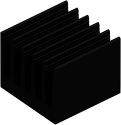 Extruded heatsink, (L x W x H) 50 x 50 x 40 mm, 3.6 to 1.25 K/W, black anodized, 10020065