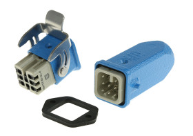 Wzmocnione złącze zasilania 8-pinowe HARTING 10A 90 V Żeńskie do męskiego