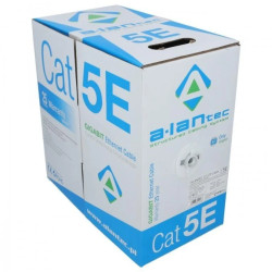 Kabel sieciowy U/UTP kat.5e skrętka 4x2x0,51mm wewnętrzny Dca bezhalogenowy LSOH szary Alantec /305m/