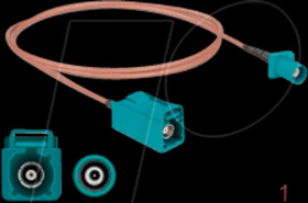 90005 HF cable, FAKRA Z plug > FAKRA Z socket, 1m