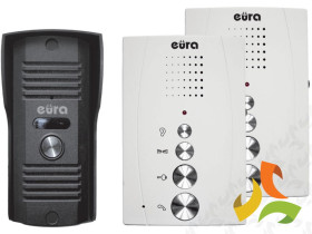 Zestaw domofonowy ''EURA'' ADP-51A3 ''DIFESA'' 1-rodzinny 2 unifowy interkom biały A31A251 EURA-TECH