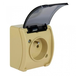 Koala Gniazdo pojedyncze z/u (2P+Z) n/t IP44 beż z klapką dymną VG 161-54 61.379